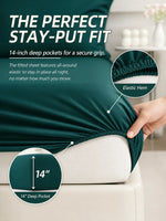 ensemble literie vert foncé texture quadrillée moderne housses oreiller drap plat housse couette elasticées
