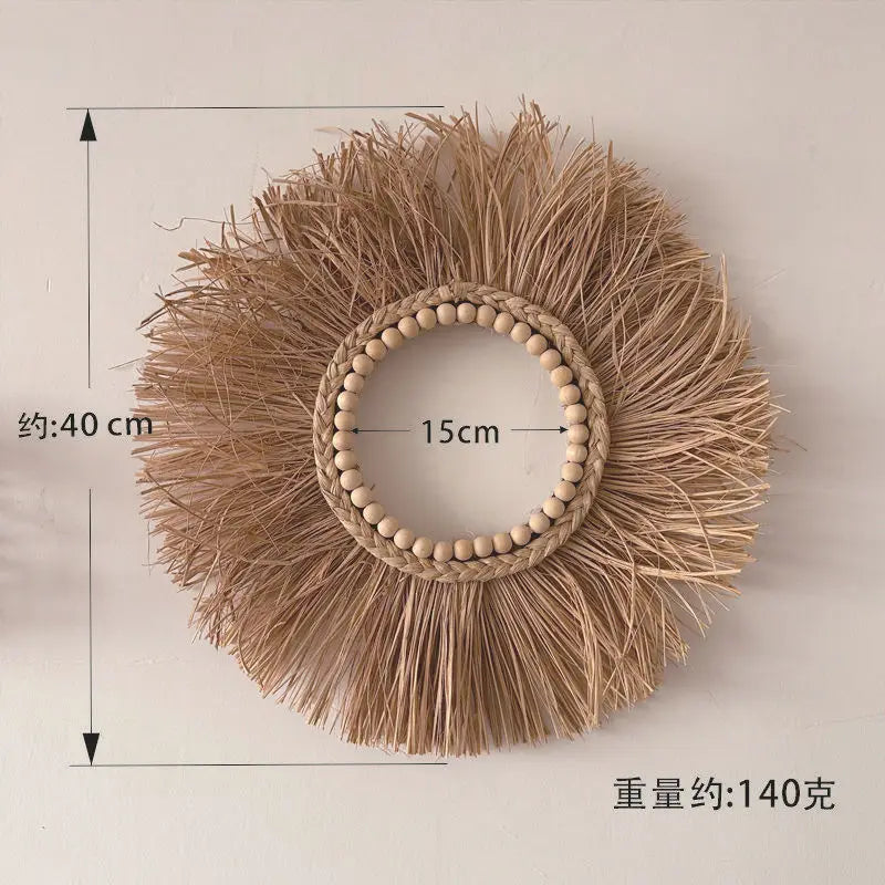 décoration murale bois boho franges colorées naturel moderne minimalisme chambre salon entrée