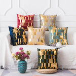 housse coussin velours géométrique doré moderne 30x50cm 45x45cm