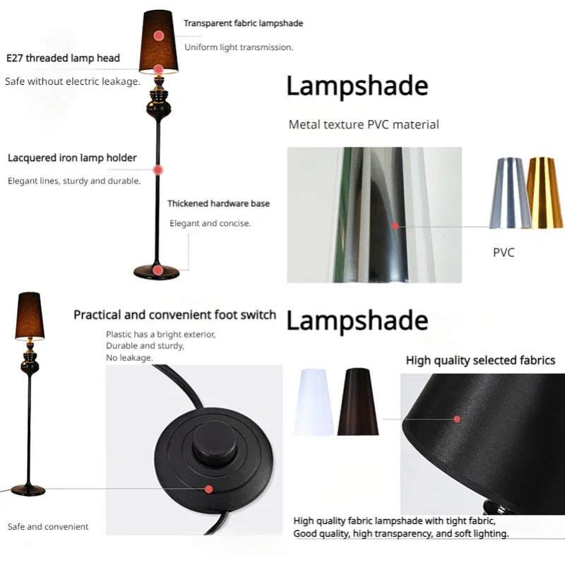 lampe sol moderne métal doré blanc salon chambre éclairage led intérieur élégant
