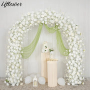 fleurs artificielles roses arches événements mariage romantique décorations champêtres tissus fluides blancs vertclair