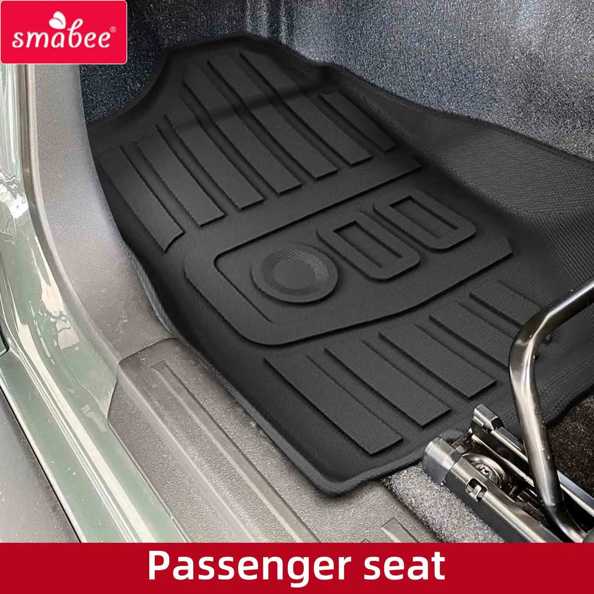 tapis sol voiture noir rayures horizontales surface rugueuse pratique résistant tpe fibres synthétiques