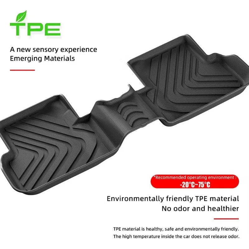tapis sol noir rayures horizontales tpe imperméable fixations moderne voiture easy clean