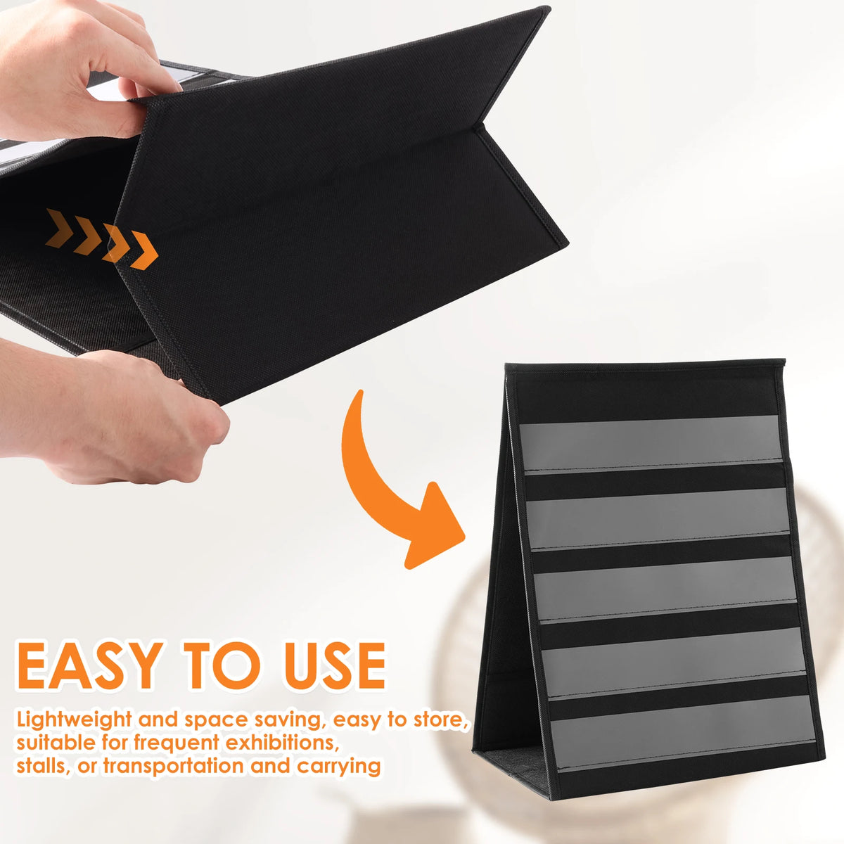 porte stickers pliable noir moderne stickers autocollants pvc transparent compartiments organisation événementnels affichages