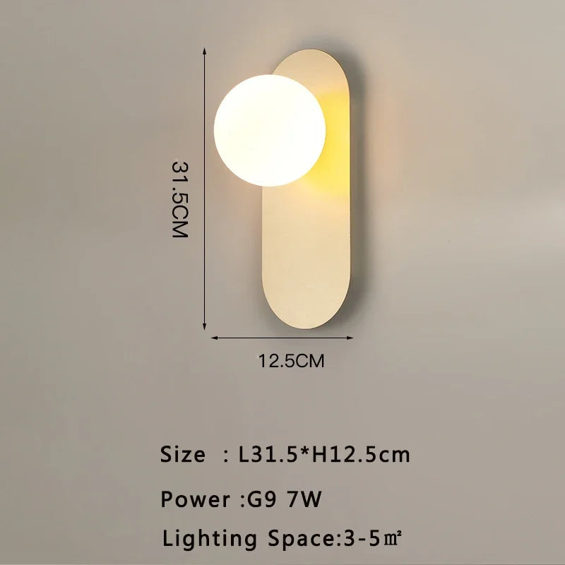 lampe murale moderne or noir blanc adhésive minimaliste globe led chambre salon cuisine