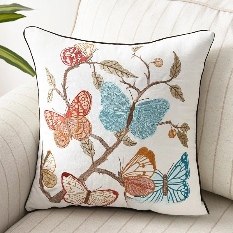 taies d'oreiller velours oiseau perroquet feuilles bleu foncé élégant non toxique polyester respectueux environnement