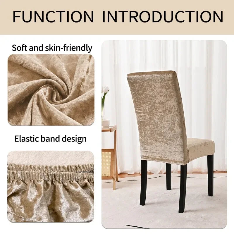 housses chaise velours moderne beige gris blanc élastiques amovibles extérieur fauteuil polyester spandex