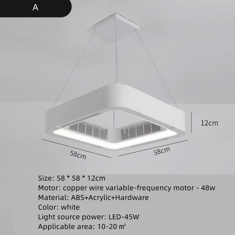 lampe moderne blanche rectangulaire sans ventilateur invisible éclairage led silencieux certification vde ul rohs