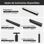 projecteurs led aimants rail noir moderne grille lumineuse réglable certifiés ul rohs