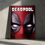 affiches deadpool pop art moderne cadre bois rouge noir gris blanc texture super héros