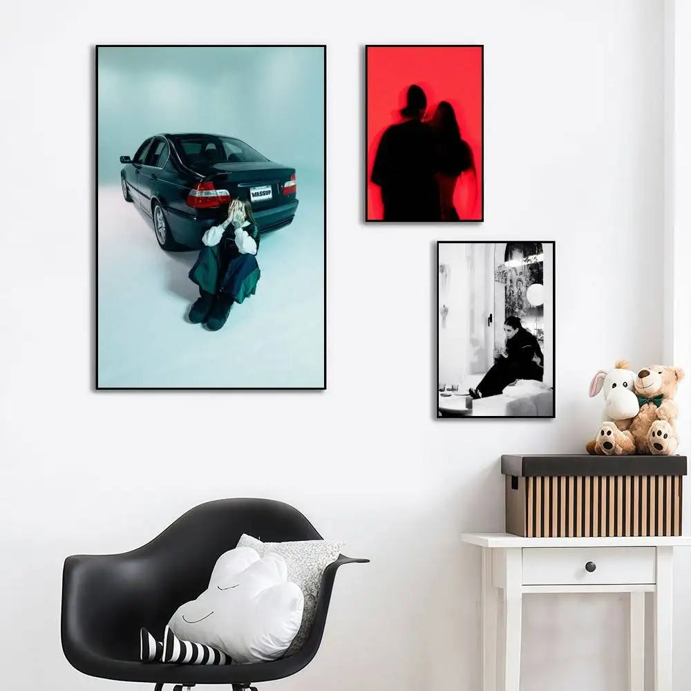 affiche chanteuse young miko décoration murale salon chambre cadre photo moderne minimaliste