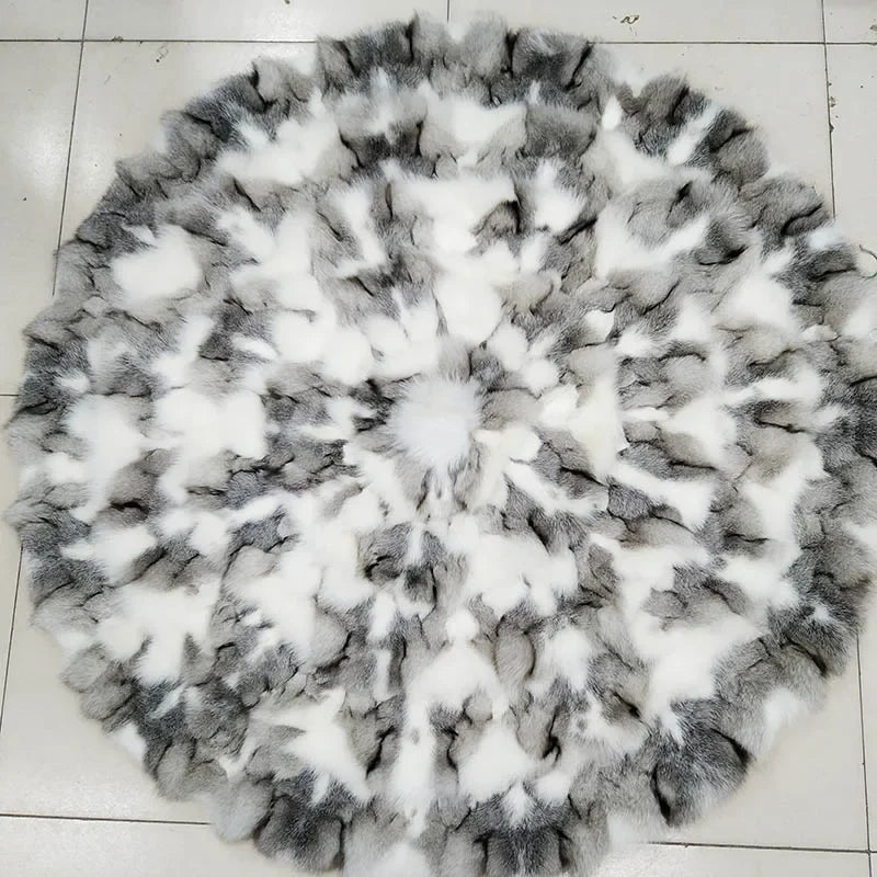 tapis patchwork fourrure imitation moderne gris beige noir blanc doux sol prièreextérieur