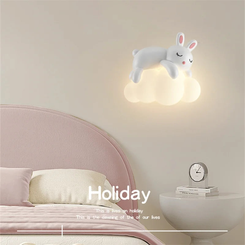 lampe murale décorative ours nuage enfant blanc moderne chambre éclairage mur fixé LED