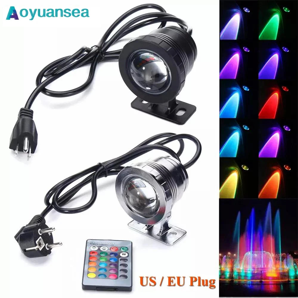 projecteur led noir moderne 10w 15w ip68 certification rohs ccc fcc télécommande.vis