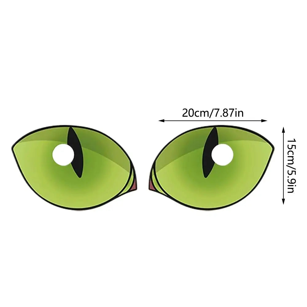 sticker mural oeil chat lumineux vert clair moderne adhésif salle bain brillant nuit décoration