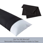coussin corps housse satin noir rose bleu violet blanc moderne enveloppe double protection 20x54