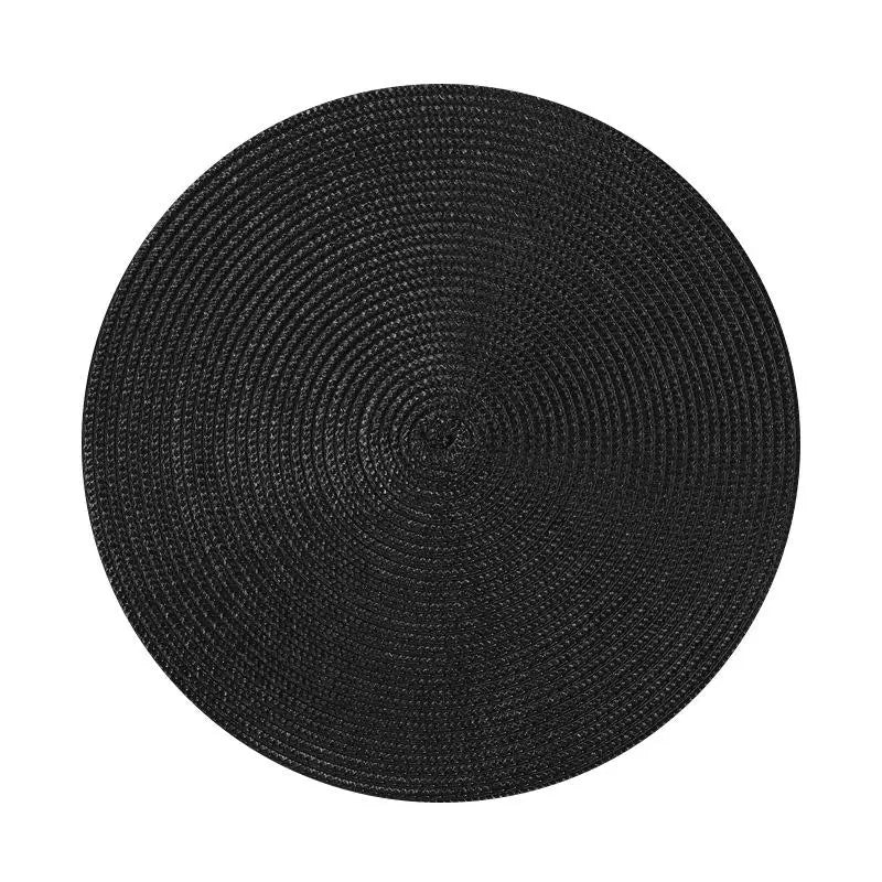 placemats ronds tissés noir bleu marine moderne résistants taches antidérapants lavables été table dîner