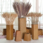 vases rotin tressé naturel rustique décoration maison fleurs séchées réutilisable