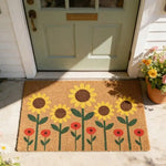 tapis d'entrée moderne antidérapant fleurs décoratif lavable extérieur famille salon durable polyester