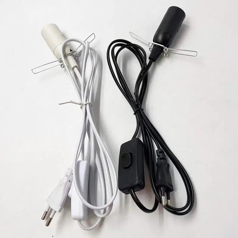 ampoule e14 transparente classique clips fixation câble alimentation 1m8 interrupteur noir blanc