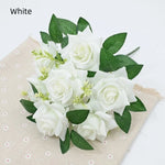 bouquet roses artificielles violet rose orange blanc moderne exposition extérieur soie