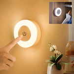 veilleuse led rechargeable usb moderne lampe ronde argentée dorée lumière nocturne minimaliste abs