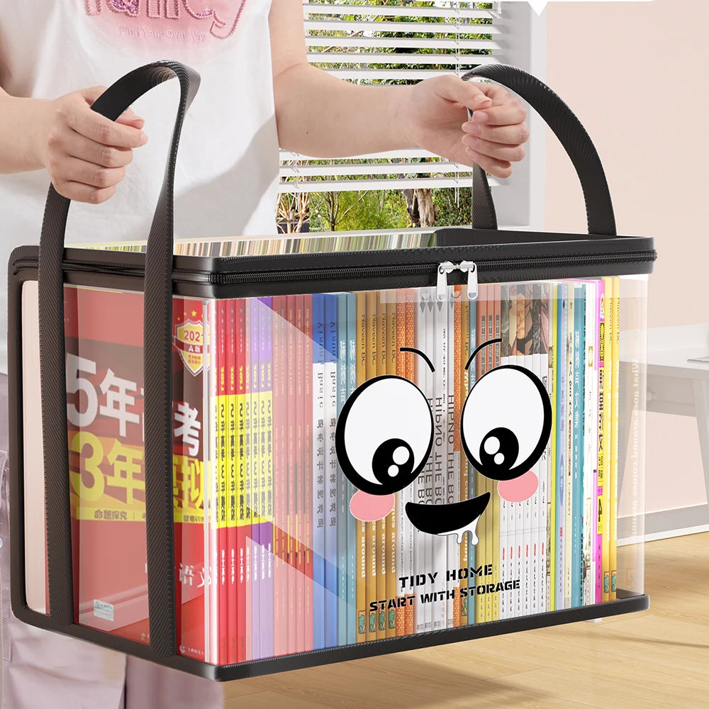 boîtes rangement transparentes moderne noires blanches souriantes FULL OF ENERGY TIDY STORAGE cordon serrage