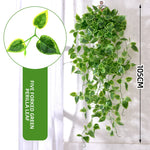 plante artificielle feuilles vertes brillantes moderne 105cm accroches extérieur décoration verte vigne intérieureextérieur