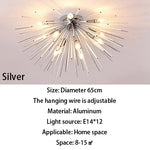 suspension lumineuse or moderne branches radiales ampoules incluses 55cm 65cm 70cm