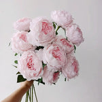 fleurs artificielles pivoine rose clair douces ondulées mariage anniversaire intérieur decoration