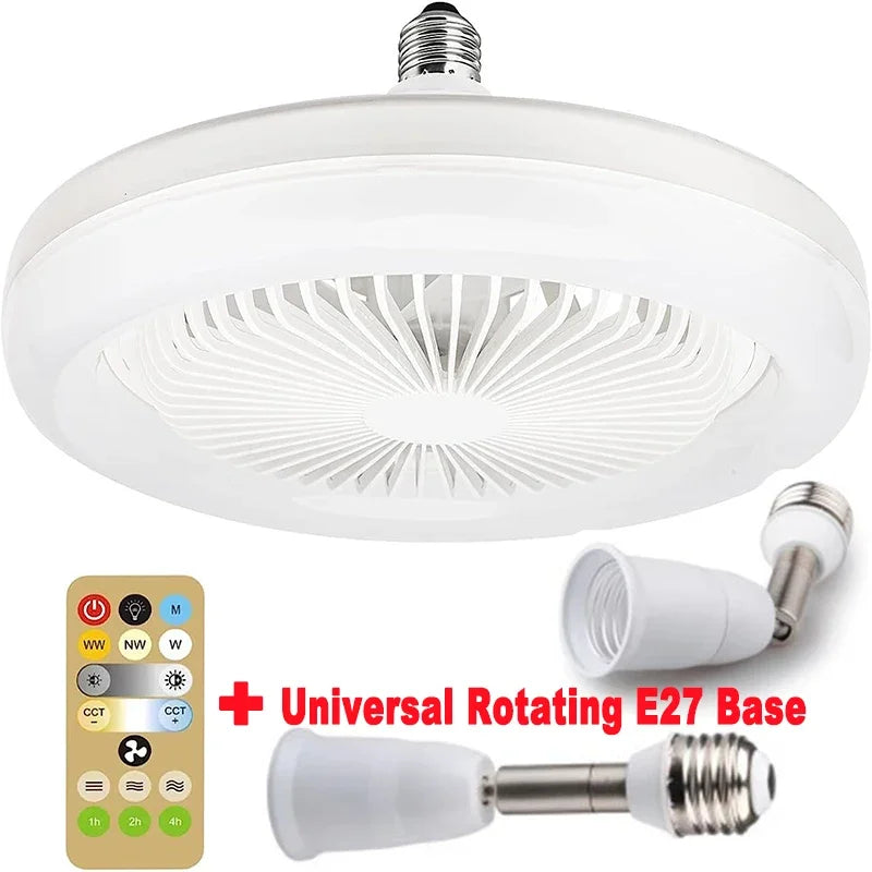 ventilateur plafonnier lampe led blanc moderne télécommande grille opacité fixations incluses