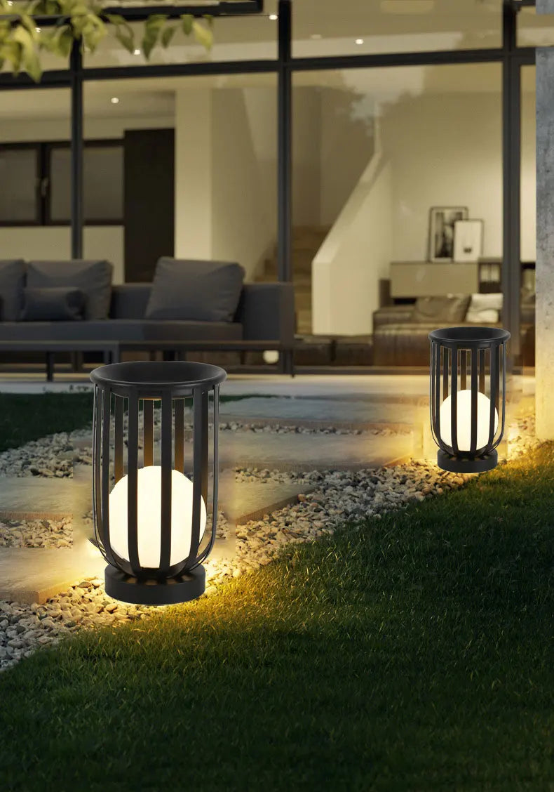 lampe solaire moderne noir rayures verticales ip65 led