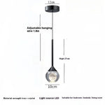 lampe suspendue moderne minimaliste transparente noir argenté brillante chambre restaurant étude cuisine