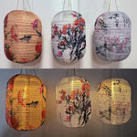 lanternes chinoises traditionnelles fleurs calligraphie rouge noir anniversaire nouvel an