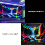 tapisserie murale moderne multicolore cascades paysage naturel élémentaires lumineuses grande chambre salon