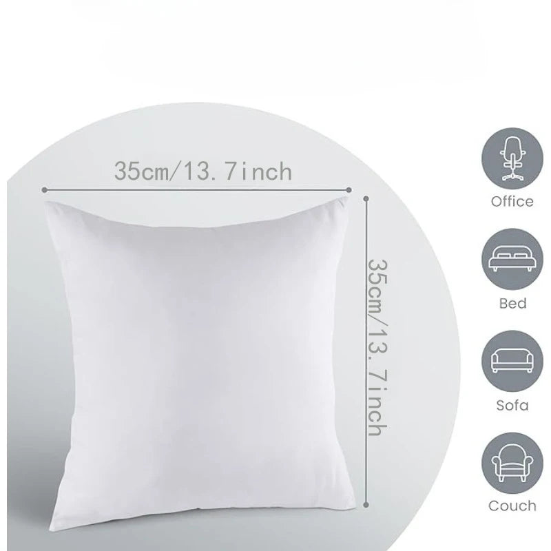 insert d'oreiller carré blanc texture lisse moderne 35cm 35cm polyester coton lavable machine toutes