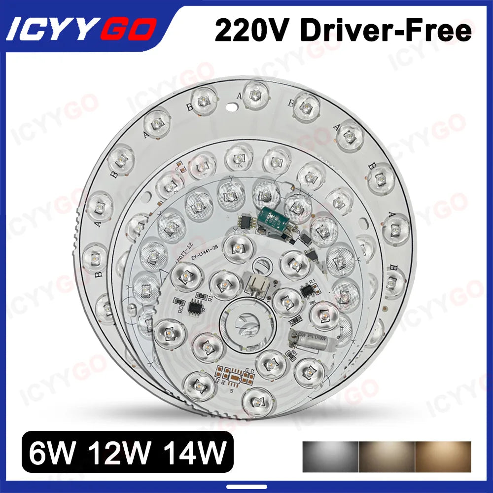 plaque led circulaire 12w 108mm blanc moderne technologie diodes led 6000k driver free