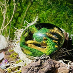 œufs dragon vert orange bleu violet réaliste écailles détails fins décor maison cadeau fantastique