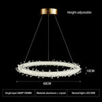 suspension lumineuse moderne cristaux blanc translucide chaînes suspendues