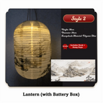 lanternes chinoises traditionnelles fleurs calligraphie rouge noir anniversaire nouvel an