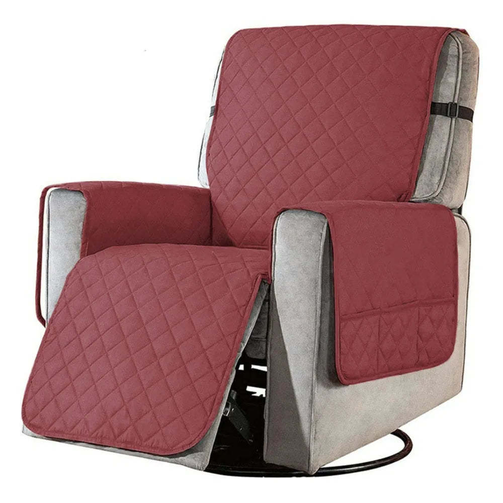 housse fauteuil moderne quilted vert gris beige antidérapante poche sécurité 100 polyestèreversible accueil