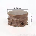 support plante bois sculpté artisanal marron foncé pot fleurs décoration végétale rustic stand