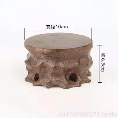 support plante bois sculpté artisanal marron foncé pot fleurs décoration végétale rustic stand