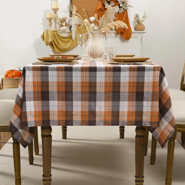 nappe table carreaux vintage marron beige gris classique rustique halloween