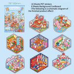 sticker book colorful urban illustrations children cartoon characters paper stickers included