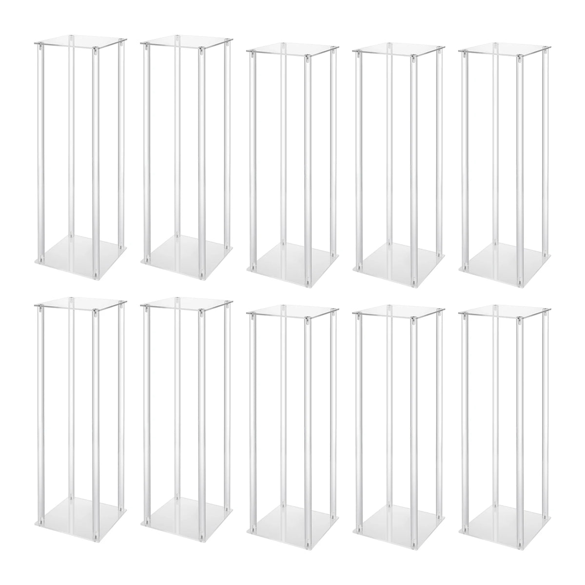 supports décoratifs transparents géométriques modernes événements pack 10 différentes couleurs