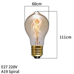ampoules filament transparentes vintage spirales dorées 180deg 249lumen 30000h e27