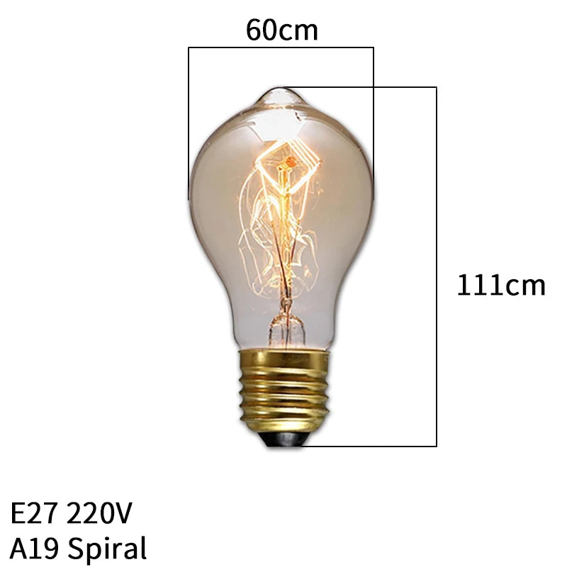 ampoules filament transparentes vintage spirales dorées 180deg 249lumen 30000h e27