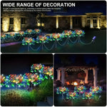 guirlande lumineuse solaire multicolore feux d'artifice moderne extérieure modes fixée piquets led jardin
