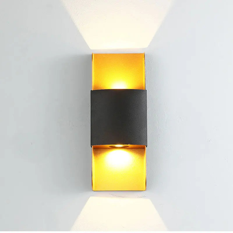lampe murale moderne noir doré extérieure imperméable éclairage maison led ip65 hydrofuge